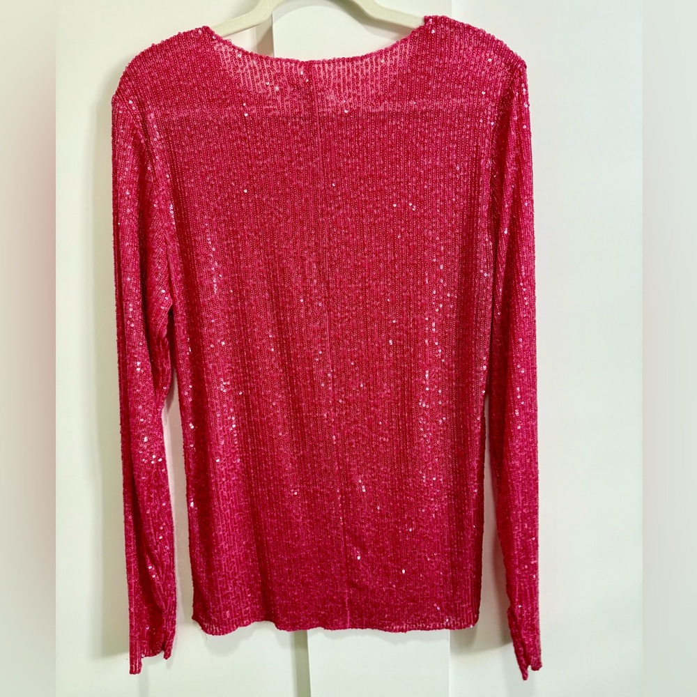 FREE PEOPLE Gold Rush Long Sleeve / Hot Pink Combo Party Club Cocktail Blacktie - Picture 6 of 13
